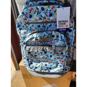 J. World 15.6in. Laptop Backpack Rolling Kids Skyshroom Blue NWT New Pockets Zip